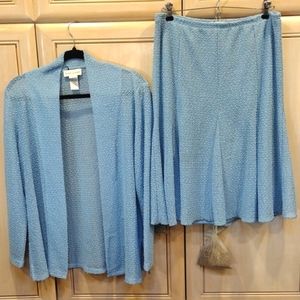 💙Vintage Drapers & Damon's Periwinkle Semi Sheer Blue Skirt Suit